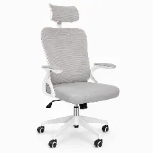 Silla Gerencial Modamob, Modelo Graphite, Reposabrazos, Cabecera Y Respaldo De Malla, Piston De Gas C3 120kg, Color Blanco/gris, Granel (sin Caja)