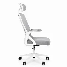 Silla Gerencial Modamob, Modelo Graphite, Reposabrazos, Cabecera Y Respaldo De Malla, Piston De Gas C3 120kg, Color Blanco/gris, Granel (sin Caja)