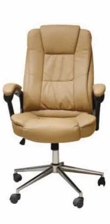 Silla Naceb Technology Na-0930c Asiento Acolchado, Reposa-brazos Si, Material Vinilo, Base Metal, Color Crema De Color