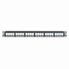 Panel De Parcheo Panduit Nkpp24fmy 24 Puertos, Color Negro