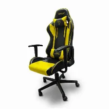 Silla Gamer Ocelot Gaming Ogs-02, 150 Kg, Inclinacion 90-155 Grados, Piel Sintetica, Piston, Negro/amarillo