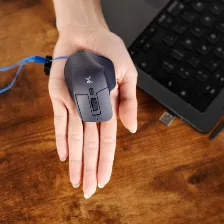 Mouse Perfect Choice Pc-045298 óptico, 4 Botones, 1600 Dpi, Rf Inalámbrico + Bluetooth, 10 M, Azul