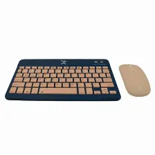 Kit Teclado Y Mouse Perfect Choice Genova Interruptor De Llave De Tijera, Inalámbrico, 1600 Dpi, Azul