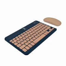 Kit Teclado Y Mouse Perfect Choice Genova Interruptor De Llave De Tijera, Inalámbrico, 1600 Dpi, Azul