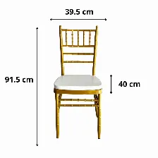 Paquete De 5 Sillas Modamob Modelo Tiffany, Metalica, 161cm X 40cm X 46cm, 26.5 Kg, Incluye Asientos Acolchados, Color Dorado