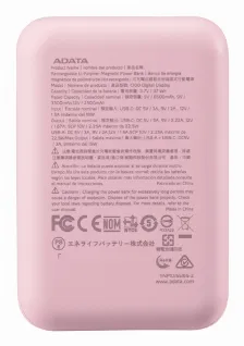 Power Bank Adata C100 10000 Mah, Usb, Rosa