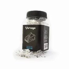 Bote De Plug Rj45 Vorago Plug-100, Cat5, 100 Piezas, Trasparentes