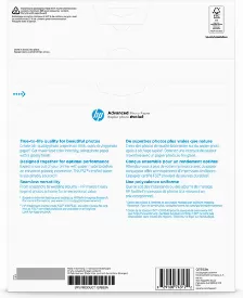 Papel Fotografico Hp Advanced Photo Paper, Glossy, 65 Lb, 8.5 X 11 In (216 X 279 Mm), 50 Sheets, Brillo, Blanco, 50 Hojas, Funciona Con Impresoras De Inyección De Tinta, Optimizadas Para Tinta Orig...