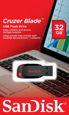 Memoria Usb Sandisk Cruzer Blade 32gb, 2.0, Negro