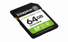 Memoria Sd Kingston 64gb, Technology Canvas Select Plus Gen3, Velocidad 100 Mb/s, Clase 10