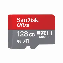 Memoria Ultra Micro Sdxc Sandisk 128gb, Uhs-i, Velocidad 100 Mb/s, Clase 10, Adaptador Sd