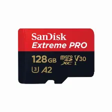 Memoria Micro Sd Sandisk Extreme Pro 128 Gb, Velocidad 200 Mb/s, Clase 10