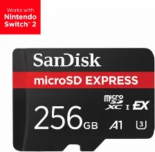 Memoria Micro Sdxc Express Sandisk 256gb, 880 Mb/s, Escritura 650 Mb/s, Compatible Con Nintendo Switch 2