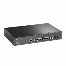 Switch Tp-link Jetstream Tl-sg3210 Gestionado, L2/l3, Rj-45 8, Gigabit Ethernet (10/100/1000), 1u, Negro