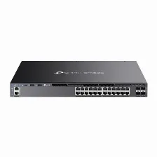 Switch Tp-link Omada Sg6428xhp Gestionado, L3, Rj-45 24, Gigabit Ethernet (10/100/1000), (poe +) 24, 1u, Negro
