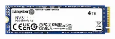 Ssd Kingston Nv3, Nvme, 4tb, M.2, Pci Express 4.0, 5000 Mb/s Escritura, 6000 Mb/s Lectura