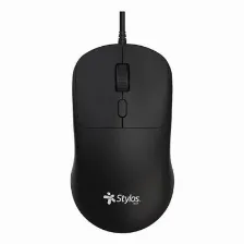 Mouse Alambrico Stylos, 1,600 Dpi, Conexion Usb-a, 1.15m, Negro