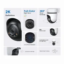Cámara Ip Tp-link Tapo Tapo C510w 3 Mp, Torreta, Wifi, Microsd, Interior Y Exterior, Ip65, Blanco, Negro