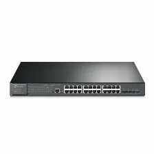 Switch Tp-link Jetstream Tl-sg3428xmp Gestionado, L2+, Rj-45 24, Gigabit Ethernet (10/100/1000), (poe +) 24, 1u, Negro