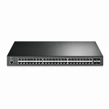 Switch Tp-link Jetstream Tl-sg3452p Gestionado, L2/l3, Rj-45 48, Gigabit Ethernet (10/100/1000), (poe +) 48, 1u, Negro