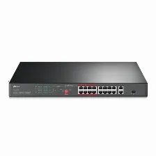 Tp-link Tl-sl1218p - Switch Poe+ No Administrable Con 16 Puertos 10/100 Mbps, 2 Puertos 10/100/1000 Mbps Y 1 Puerto Sfp. Incluye 8 Puertos Extensores Poe (hasta 250 M), Capacidad De 150w, Disea?ado...
