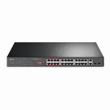 Switch Tp-link Tl-sl1226p No Administrado, Rj-45 26, Gigabit Ethernet (10/100/1000), (poe +) 24, 1u, Gris