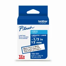 Cinta Brother Tze-231g Negro Sobre Blanco, 1.2 Cm, 8 M