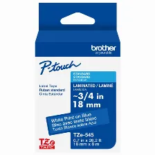 Cinta Brother Tze545g Blanco Sobre Azul, 1.8 Cm, 8 M