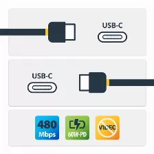 Cable Usb Startech.com Usb2cc4mbke Usb C A Usb B/usb C, Negro