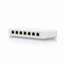 Switch Ubiquiti Ultra 210w Gestionado, L2, Rj-45 8, Gigabit Ethernet (10/100/1000), 7 Poe, Blanco