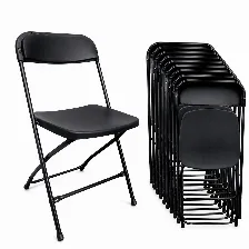Pack De 10 Sillas Plegables Modamob Raven, Negras, Reforzadas, 47 X 45 X 82cm, Tubo 19mm, Calibre 18, Hasta 120kg