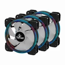 Ventilador Yeyian Ycf-3kfs-01 12 Cm, 1300 Rpm, Led Azul, Verde, Rojo, Negro
