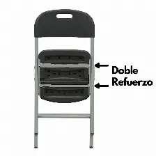 Silla Modamob, Modelo Titan Black, Plegable Reforzada, 52cm Largo, 47.5cm Ancho, 85cm Alto, Diametro Tubo 25mm, Color Negro