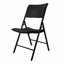 Pack De 6 Sillas Plegables Modamob, Modelo Bosc, Reforzadas, Plastico Con Terminado Tipo Mimbre Color Negro