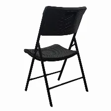 Pack De 6 Sillas Plegables Modamob, Modelo Bosc, Reforzadas, Plastico Con Terminado Tipo Mimbre Color Negro