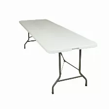 Mesa Plegable Modamob Flexboard 244, 2.44x76x74cm, Calibre 18, Diamtero De Tubo De 25mm, 4.3cm Grosor, Blanco