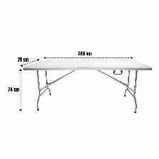 Mesa Plegable Modamob Flexboard 244, 2.440x760x740cm, Calibre 25mm, 4.3cm Grosor, Blanco Ligero Dano