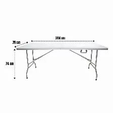 Mesa Plegable Modamob Flexboard 244, 2.44x76x74cm, Calibre 18, Diamtero De Tubo De 25mm, 4.3cm Grosor, Blanco Perdida Amazon
