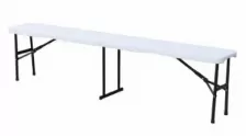 Banca Plegable Modamob, Largo 1.83mts, Ancho 28cm, Alto 43.5cm, Tubo Grosor 22mm, Empaque Uso Rudo, Color Blanco