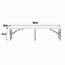 Banca Plegable Modamob, Largo 1.83mts, Ancho 28cm, Alto 43.5cm, Tubo Grosor 22mm, Empaque Uso Rudo, Color Blanco